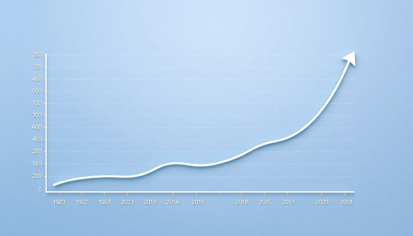 Aufsteigender Dividenden-Graph über Jahrzehnte