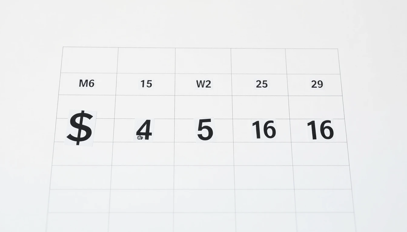 Kalenderblatt, das monatliche Zahlungen symbolisiert