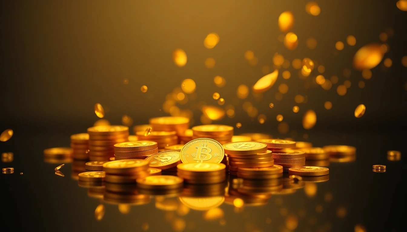 Goldene Münzen fließen als Dividendenstrom